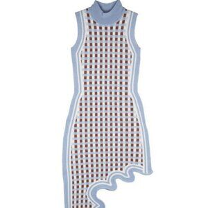 PH5 Lydia Wavy Asymmetric Dress Blue Multicolor - S